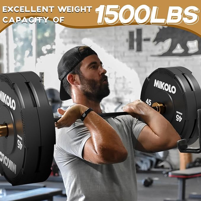Mikolo 7ft Olympic Barbell, Barbell for Weightlifting and Powerlifting 45lb, Olympic Bar for 1500lbs Capacity, Weight Bar Fit 2” Standard Weights