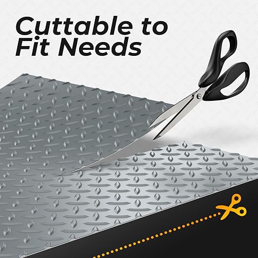 7.8 x 20 FT Garage Floor Mat, 2.8mm Thickness Diamond Plate Vinyl Garage Flooring Roll for Under Car, Large Size 156 SQFT for Large SUVs, MPV, Pickup Truck