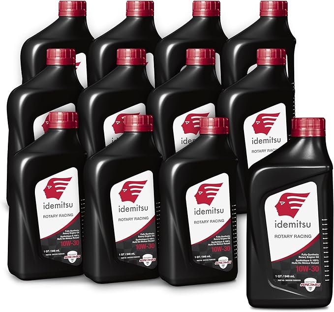 Idemitsu Full Synthetic 10W-30 Rotary Racing Engine Oil – 1 Quart, Case of 12 | High-Performance Lubricant for Turbocharged & Supercharged Rotary Engines