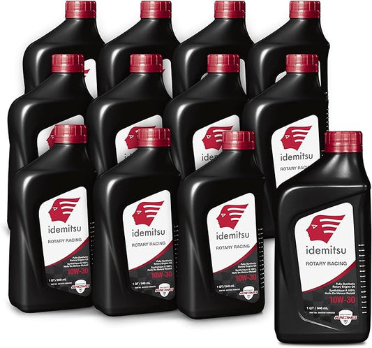 Idemitsu Full Synthetic 10W-30 Rotary Racing Engine Oil – 1 Quart, Case of 12 | High-Performance Lubricant for Turbocharged & Supercharged Rotary Engines