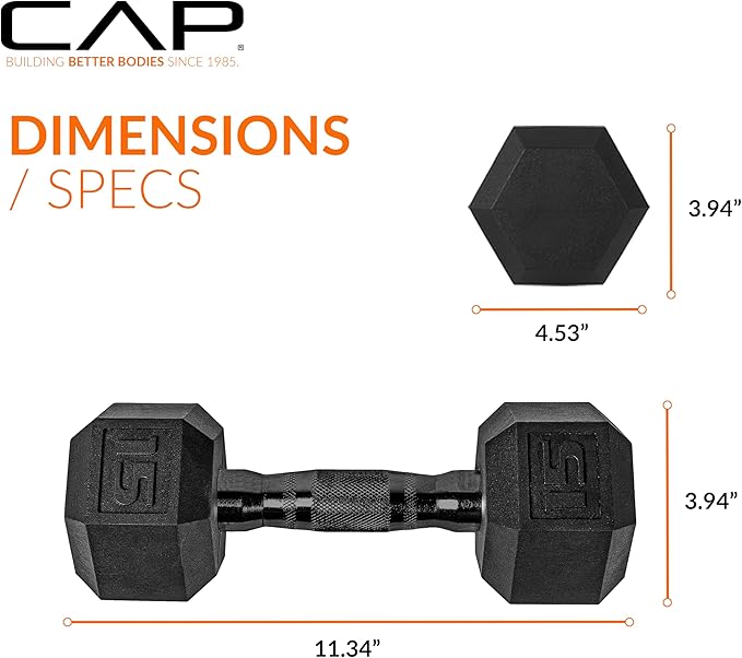 CAP Barbell Coated Dumbbell Weight | Multiple Options Pairs & Sets
