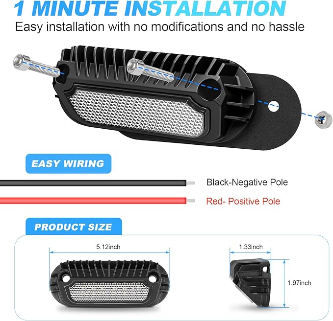 SUPAREE LED RV Porch Light, White Amber 12 Volt Exterior Light, 800 Lumen Black Lighting Fixture Kit Replacement for RVs Trailers Campers (1 Pieces)