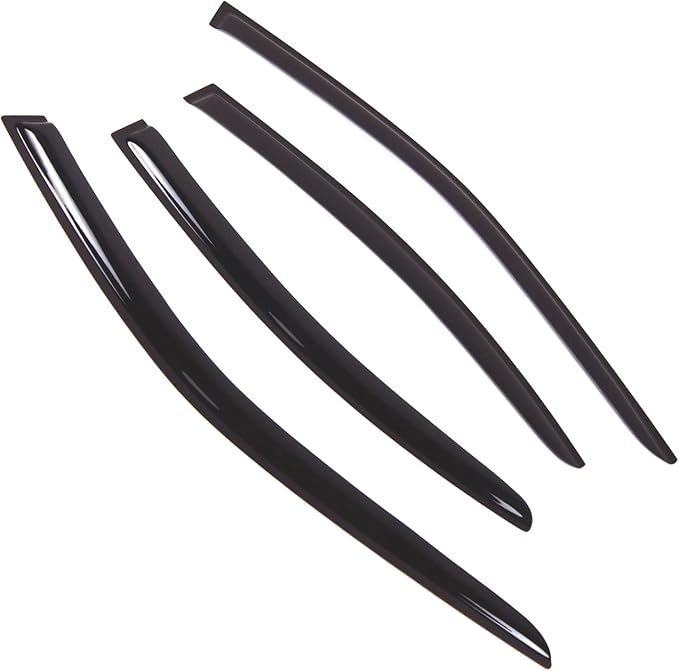 Tuningpros WD2-705 Dark Smoke 4 Pcs Set Window Visor (Outside Mount) Deflector Rain Guard Compatible with 2007-2012 Lexus ES350