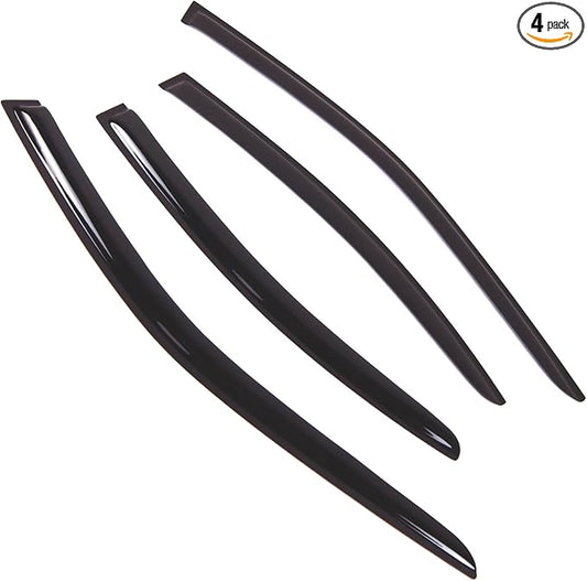 TuningPros Outside Mount Window Vent Visors Rain Guards Compatible with Lexus ES350 2007-2012 | Side Window Wind Deflectors Rain Shields | Smoke Tinted, 4 Pcs Set, DGWV-705