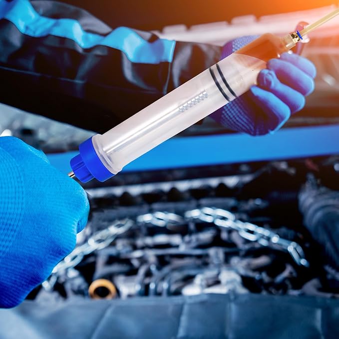Gisafai 500cc Fluid Extractor Automotive Pump Manual Oil Extractor Pump Syringe for Gasoline Hand Cleaner for Power Steering, Hydraulic Fluid(Blue)