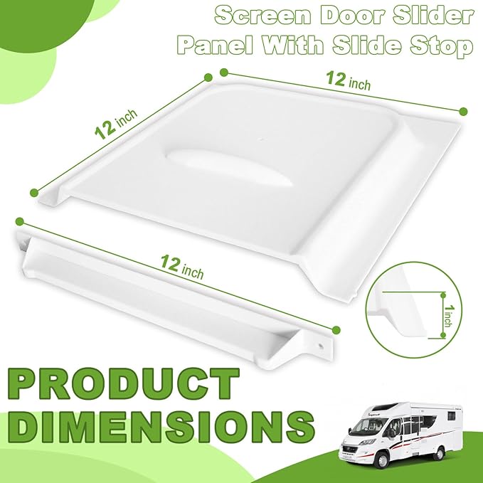 12" RV Screen Door Slider Panel with Latch, Premium Screen Door Protector for RV, Trailer, Camper, Motor Home, Cargo Trailer