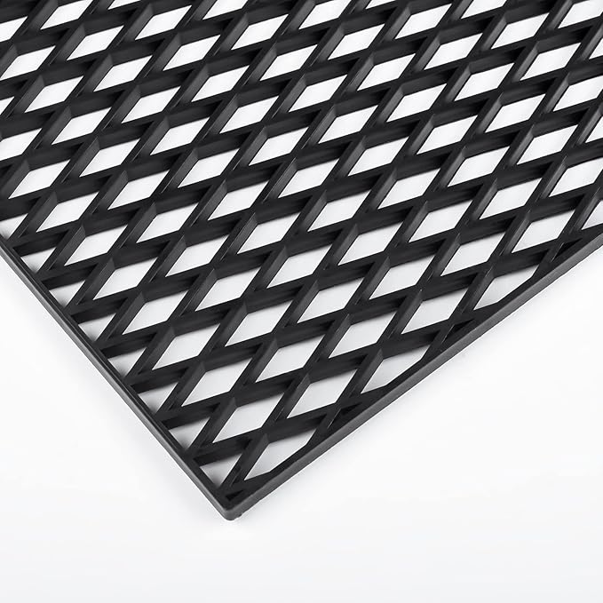 AggAuto 47"x16" ABS Plastic Universal Car Grill Mesh, Automotive Grille Insert Bumper Rhombic Hole 10x30mm Grids Black
