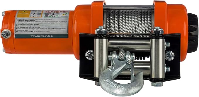 Prowinch 3000 lbs Waterproof Electric Winch Wire Rope 24V DC- 1-Speed, Heavy-Duty Steel Wire Rope with Remote Control & Automatic Brake for Safety, Portable Winch for Off-Road, Towing, Truck, Car, SUV
