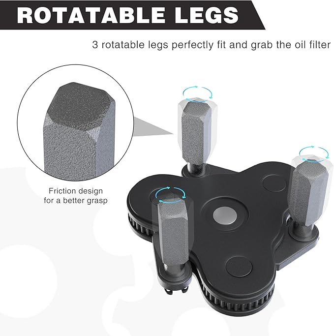 WORKPRO Universal Oil Filter Wrench Adjustable, Magnetic Oil Filter Removal Tool, Oil Filter Change Set, Ideal for Engine Filters, Conduit, & Fittings…