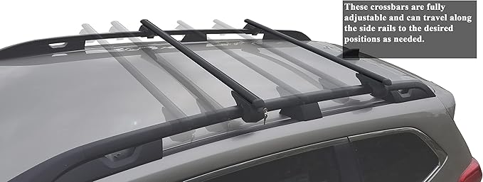 BrightLines 53" All Black Universal Crossbars Roof Racks Compatible with Raised Roof Side Rails for Kayak Luggage ski Bike Carrier, a Set of 2 (Black)