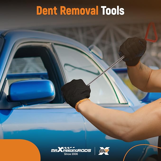 maXpeedingrods Paintless Dent Repair Tools, Dent Removal Rods with Awl Head, Car Auto Body Dent Removal for Hail Dents and Door Ding (6pcs Rod 20 pcs Head)