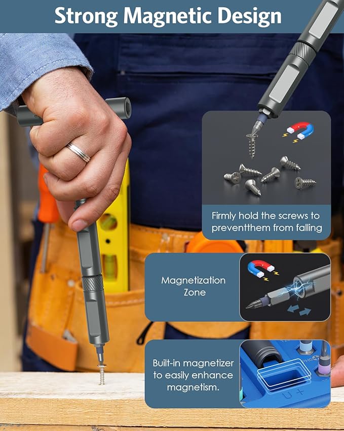 Upgraded 42 in 1 Magnetic Screwdriver Set, Ankilo DIY Ratchet Screwdriver Set With T Handle, Blue Portable Storage Case, DIY Repair Tool Kit Gifts, for Home, Bike, Repairs for Christmas Gifts