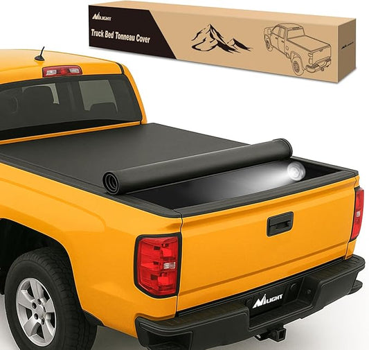Nilight Soft Roll-Up Tonneau Cover Compatible with Chevy Silverado/GMC Sierra 1500 2007 2008 2009 2010 2011 2012 2013–6.5ft Truck Bed Cover
