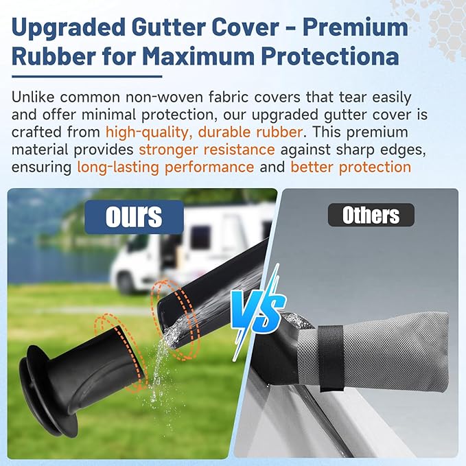 Truck Camper Cover for 10–12FT Slide-in Campers – 300D Oxford Waterproof RV Cover, Silver-Coated, All-Weather Protection with Windproof Straps & Air Vents