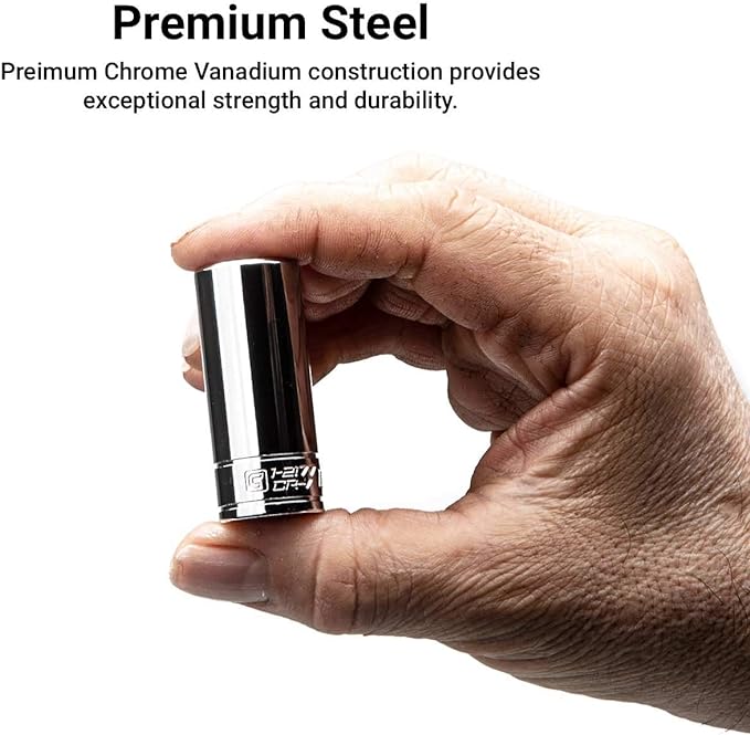 Capri Tools 7 mm Shallow Socket, 3/8-Inch Drive, 6-Point, Metric