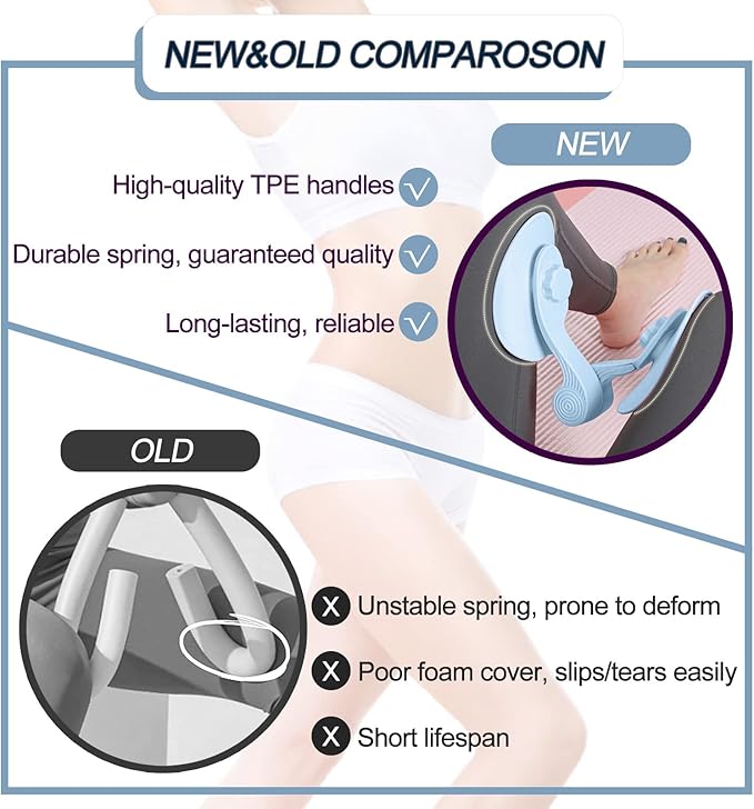 Thigh Exerciser 35lb Pelvic Floor Exercise Devices Inner Thigh Kegel Exerciser Pelvic Floor Muscle Workout Equipment Train for Home Hip Under Desk Exercise Men Women with Band