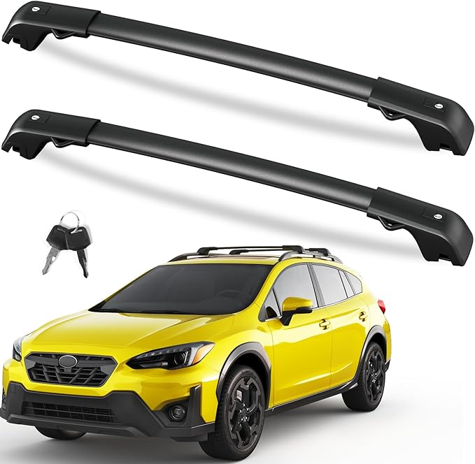 FengYu 300lb Roof Rack Cross Bars Compatible with Subaru Crosstrek 2018-2023 & Impreza 2017-2023, Heavy Duty Lockable Aluminum Roof Rails Crossbars Cargo Bars Canoe Rooftop Black Carrier Luggage