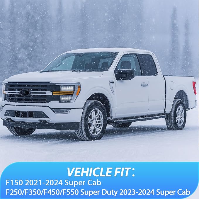 Nilight in-Channel Rain Guards for Ford F150 2021 2022 2023 2024 Super Cab, F250 F350 F450 F550 2023 2024 Super Duty Super Cab,Vent Window Visors, Original Window Deflectors-4PCS