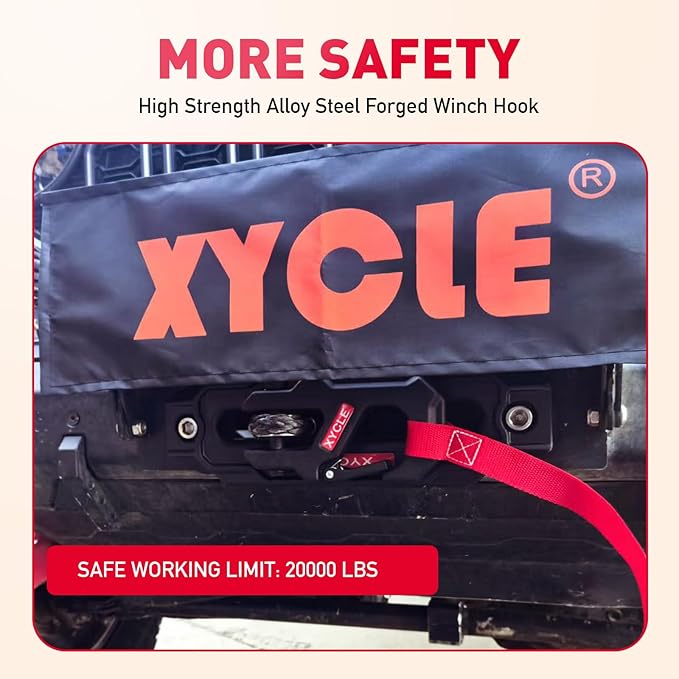 Winch Fairlead with Tow Hook,7075 Aluminum Hawse Fairlead with High Strength Alloy Steel Forged Winch Hook, for 10000 lb. - 20000 lb. winches, 10 in. (254 mm) mounting Size (Frosted Black)