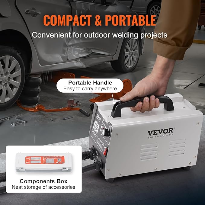 VEVOR Stud Welder Dent Repair Kit, 1.8KW Spot Welder Dent Puller with Auto/Manual Welding & 7 Versatile Modes, 110V Auto Body Spot Welding Dent Puller Machine for Car, Truck Dent Repair