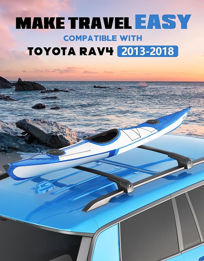 FengYu 300lb Lockable Roof Rack Cross Bars Compatible with GMC Acadia 2017 2018 2019 2020 2021 2022 2023,Heavy Duty Aluminum Roof Rails Crossbars Cargo Bars Canoe Rooftop Black Carrier Luggage