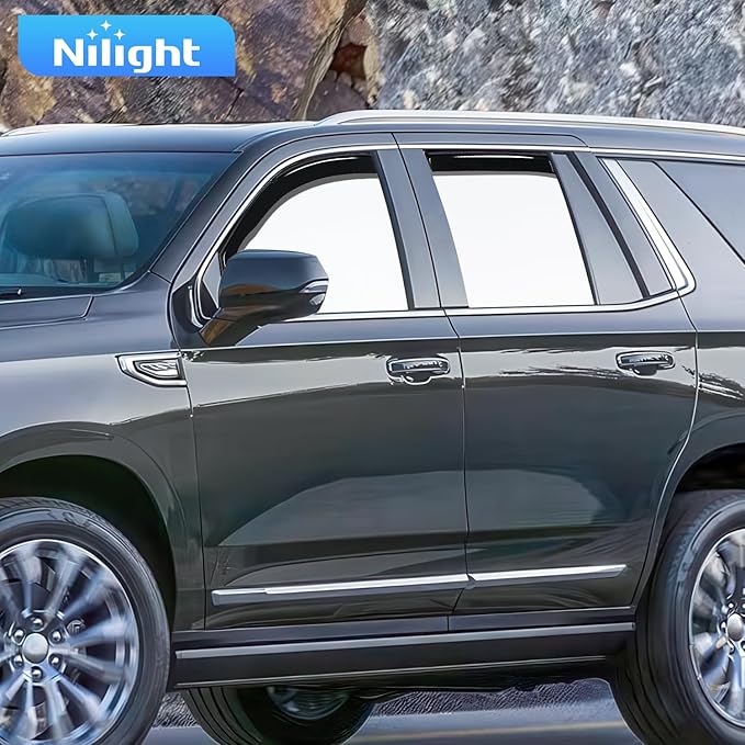 Nilight in-Channel Rain Guards for GMC Yukon 2021 2022 2023 2024, Vent Window Visors, Original Window Deflectors-4PCS