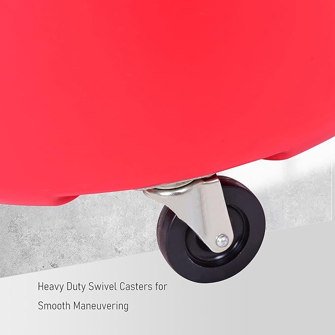 Aain A46A 18 Gallon Industrial Waste Oil Drain Tank,Oil Changing,Portable Waste Oil Change Tank With Wheels and Adjustable funnel height for car, Funnel Drain, Red