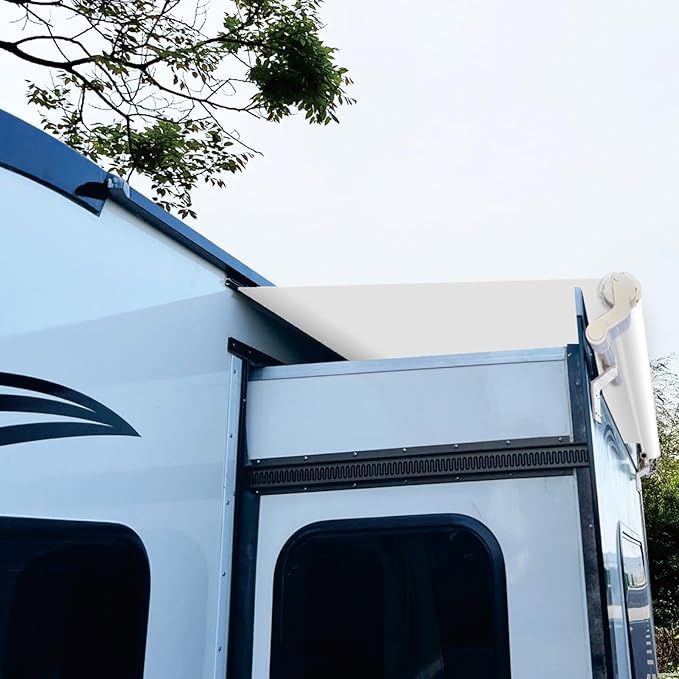 Dulepax RV Slide Out Awning,RV Slide Topper,Modular Camper Slide Out Awning Kit,Slide Toppers for RVs,5th Wheels,Travel Trailers and Motorhomes,White,14'3''(13'7''Fabric)