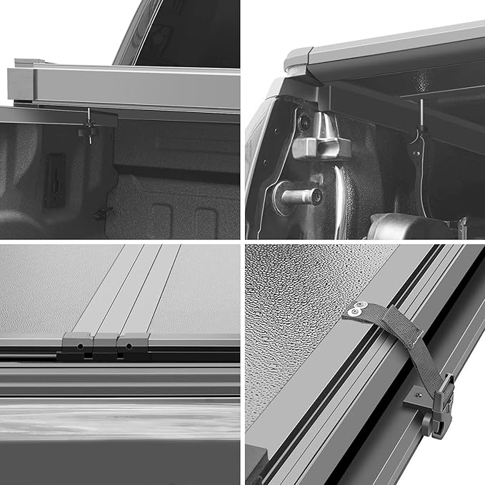 Kikito Professional FRP Hard Tri-Fold Truck Bed Tonneau Cover for 2004-2014 F150 2006-2008 Mark LT 6.5ft 78.8IN Bed