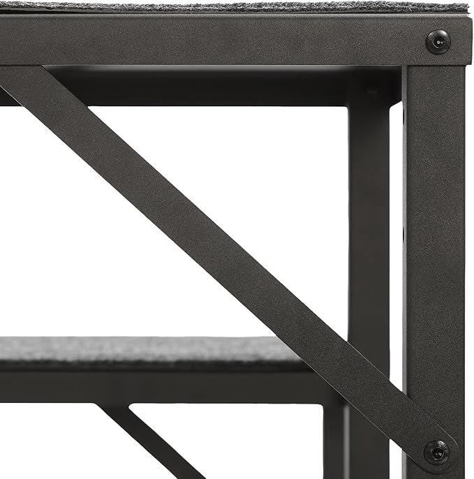 Updated Hot tub Steps & RV Steps with Single Side Handrail, 4 Steps Mobile Home Stairs Steps with 4Pcs Anti Slip Step Mats Heavy Duty Stairs for Travel Trailer, Motor Home, Camper