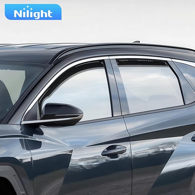 Nilight in-Channel Rain Guards for Hyundai Tucson 2021 2022 2023 2024 2025, Vent Window Visors, Original Window Deflectors-4PCS