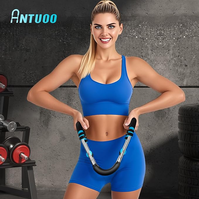 Twister Arm Trainer, 30-100lb Adjustable Chest Workout Bar, Power Twister Arm Trainer for Men, Chest Workout Equipment, Forearm Strengthener Arm Trainer