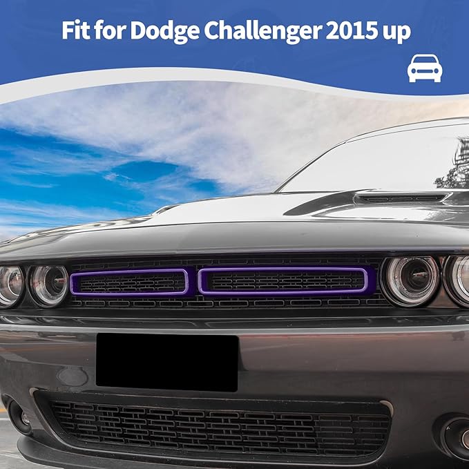 for Challenger Grille Insets Trim Cover Fit for Dodge Challenger 2015-2023 Purple Exterior Accessories 2pcs