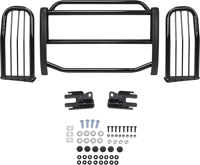 Grille Guard Front Bumper Compatible with 2006-2011 Hummer H3 H3T Bull Bar Front Bumper Grill Grille Guard Protector Brush Push Bar Black Steel Power Coated