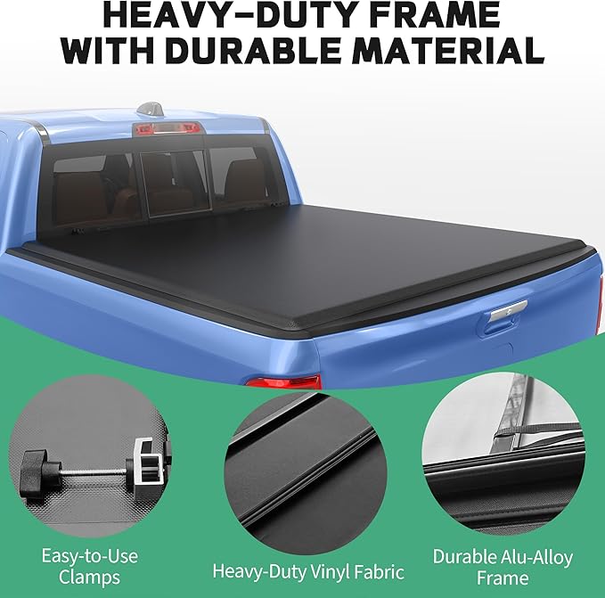 Soft Tri-fold Truck Bed Tonneau Cover Compatible with Jeep Gladiator 2020-2026, 5 Ft Bed