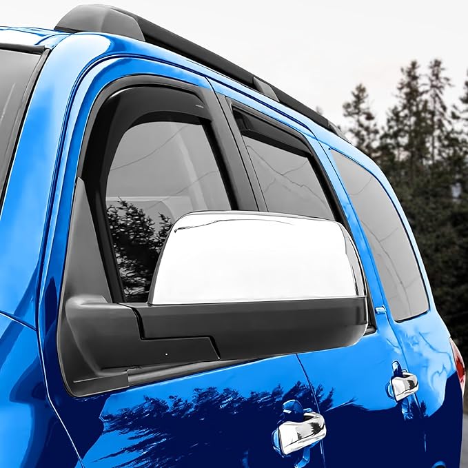 Goodyear Shatterproof in-Channel Window Deflectors for Toyota Sequoia 2008-2022, Rain Guards, Window Visors for Cars, Vent Deflector, Car Accessories, 4 pcs - GY007976