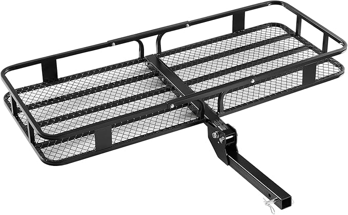 VEVOR 60x24x6 Folding Hitch Carrier - 500lb Capacity Cargo Basket & Waterproof Bag, Fits 2" Hitch Receiver for SUV, Truck, Pickup