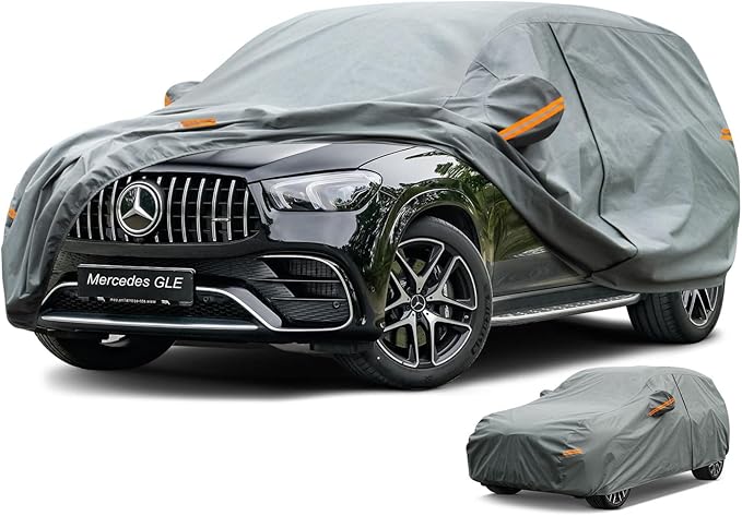 Kayme Heavy Duty SUV Car Cover Custom Fit Mercedes Benz GLE GLE300 GLE350 GLE400 GLE450 GLE53 GLE63 (2015-2025) Waterproof All Weather for Automobiles, Full Exterior Covers Sun Rain UV Protection.