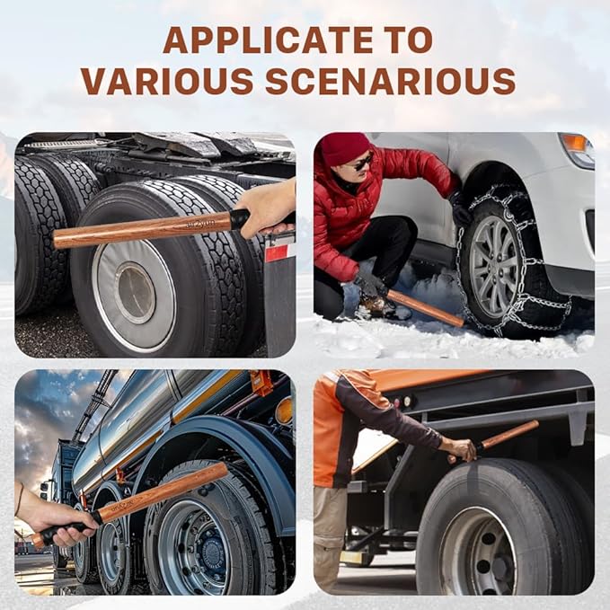 Wooden Tire Thumper, Fish Bat, Tire Knocker for Truckers, Trucker Tool for Checking Tire Pressure, Weighted Tire Checker Bat with Comfort Extra Grip, Idea Gift for Truck Drivers