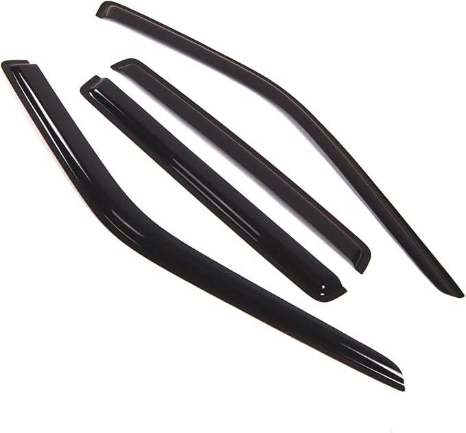 Tuningpros WD2-269 Dark Smoke 4 Pcs Set Window Visor (Outside Mount) Deflector Rain Guard Compatible with 1993-1998 Jeep Grand Cherokee
