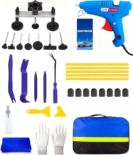 27pcs Dent Puller Kit,Paintless Dent Repair Kit for Dent Removal with Bridge Puller, Dent Removal Kit,Dent Remover Tool for Car Refrigerator Hail Damage Door Ding Repair