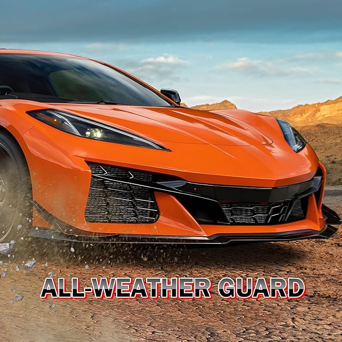 3Pcs Black Upgraded Front Radiator Guards Grille,Aluminum Body Bumper OEM Style Front Outer Grill Guard Protection Screens Grille Vents Insert Mesh Set for Corvette C8 Z06 2023+/E-Ray 2024+