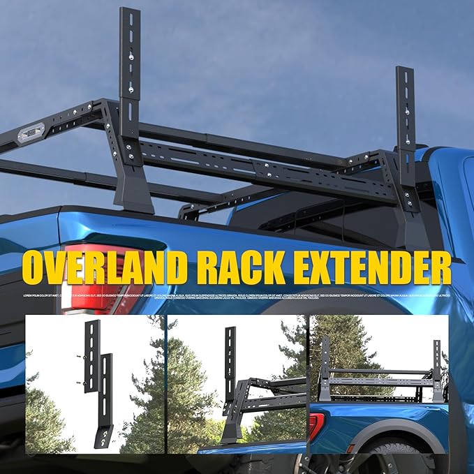 Universal Overland Truck Bed Rack Mounting Brackets for Ford F-Series, for Ram 1500/2500/3500, for Tacoma, for Frontier, for Gladiator JT,for Ranger, for Colorado & Canyon, Silverado & GMC Serria