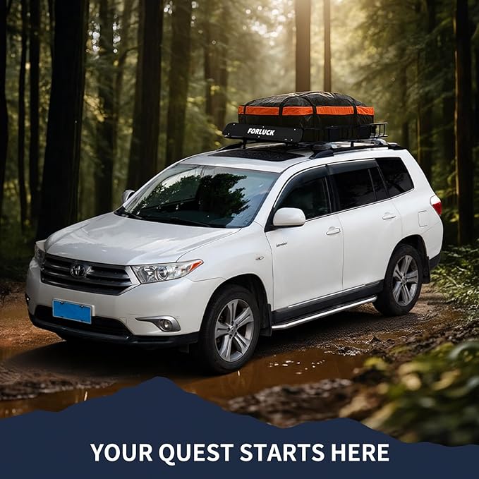 Forluck 64 x 39 x 6 Inch Universal 250 LBS Heavy Duty Roof Rack Cargo Carrier, Rooftop Cargo Carrier with Extension, Car Top Luggage Holder for SUV, Truck or RV Camping Storage, Steel Construction