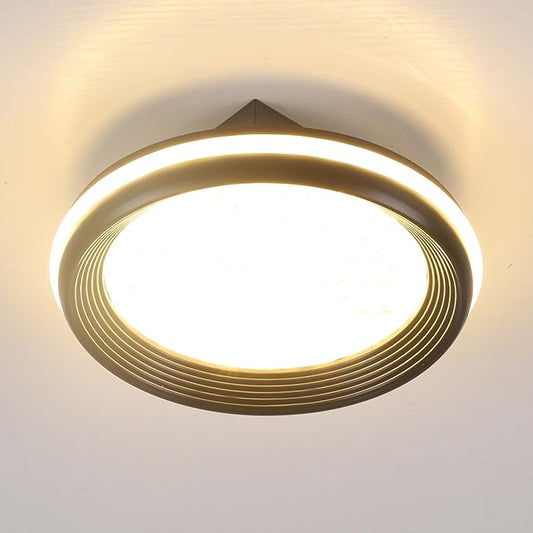 12V RV 8" Ceiling Light with Ambient Side Glow Bar & Built-in Rocker Switch, RV Interior Light Fixture w/Dimmable 3000K/4000K & Hammered Acrylic Lens |Super Slim for Motorhome Camper Trailer