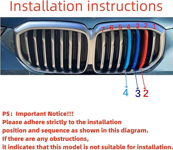 Automotive Grille Inserts for BMW X5 G05 2026 2025 2024 (NOT for M60i, Base) 7 Grilles,Front Grill Accessories