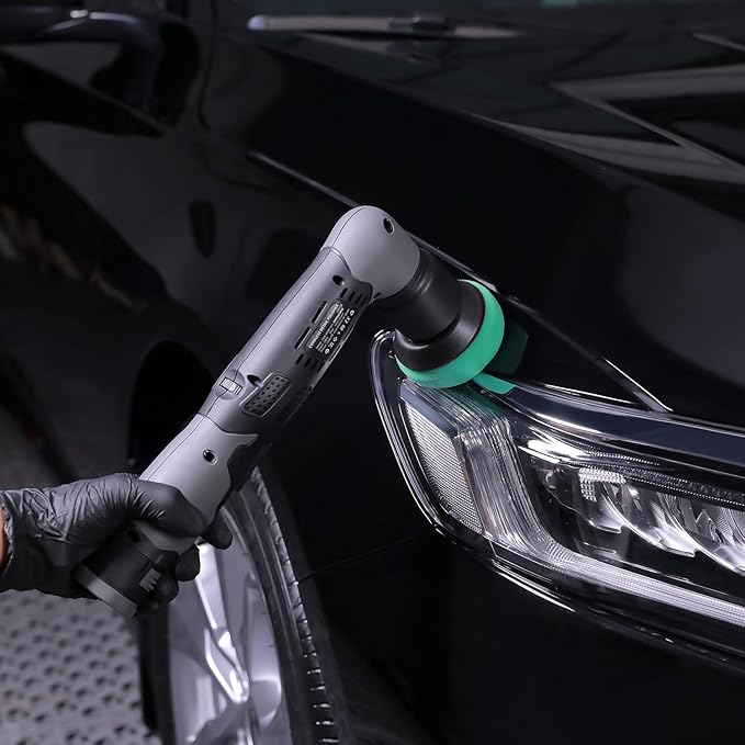 SPTA Cordless Mini Car Polisher 12V Scratches Killer Car Polisher RO/DA Cordless Polisher with Polishing Pad for Polishing, Sanding and Cleaning (Sets 1)