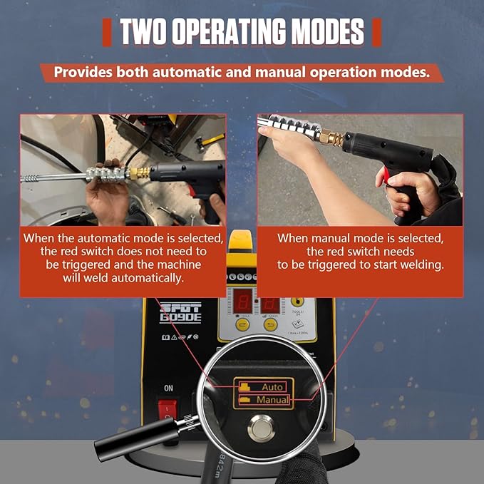 PLAYOCCAR 220V Spot Welder Dent Puller Machine, 3KW 3500A Car Body Stud Dent Repair Kit with 7 Welding Modes, small Joints & 82pcs Accessories