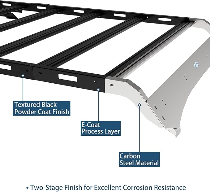 Hooke Road Bronco Full Length Roof Rack Aluminum Cross Bars for 2021-2025 Ford Bronco 4-Door Hardtop (Exclude Bronco Sport), Overlanding Rooftop Cargo Basket Carrier