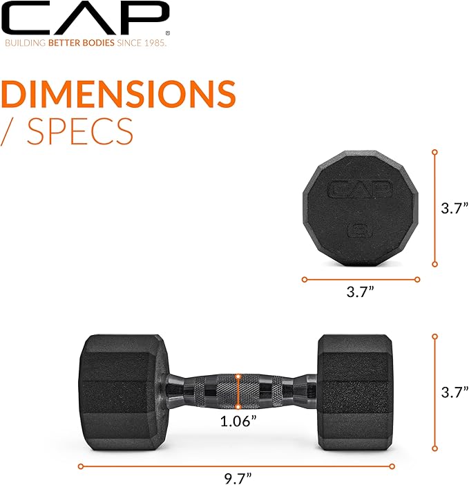 CAP Barbell Coated Dumbbell Weight | Multiple Options Pairs & Sets